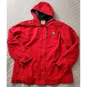 Vtg Women's Gear For Sports BMW Red Nylon Windbreaker Shell Jacket Size Medium